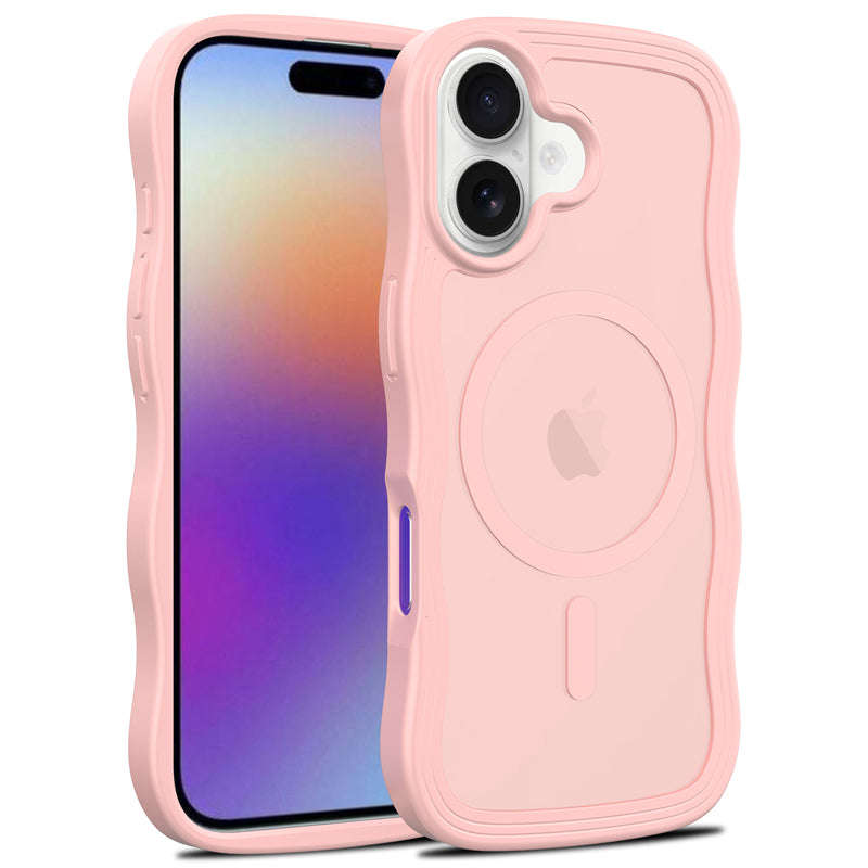 Magsafe Wavy Pattern Translucent Case for iPhone 17 Pink