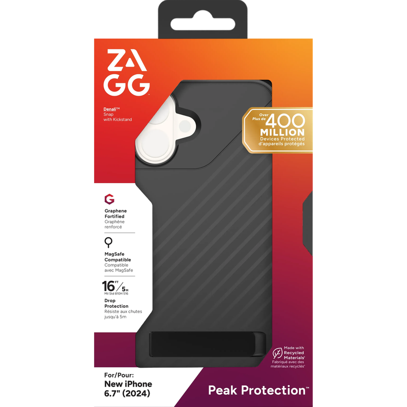 ZAGG Cases Denali Snap KS Apple iP16 Plus  Black
