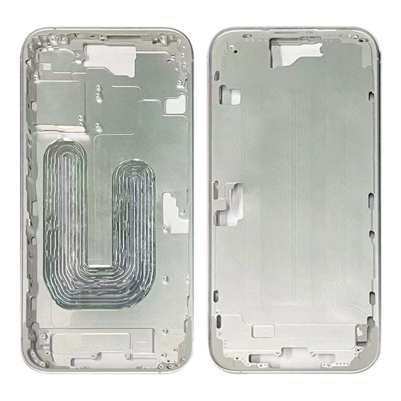 Middle Frame with Side Buttons + SIM Card Tray for iPhone 16 European Version White Ori R