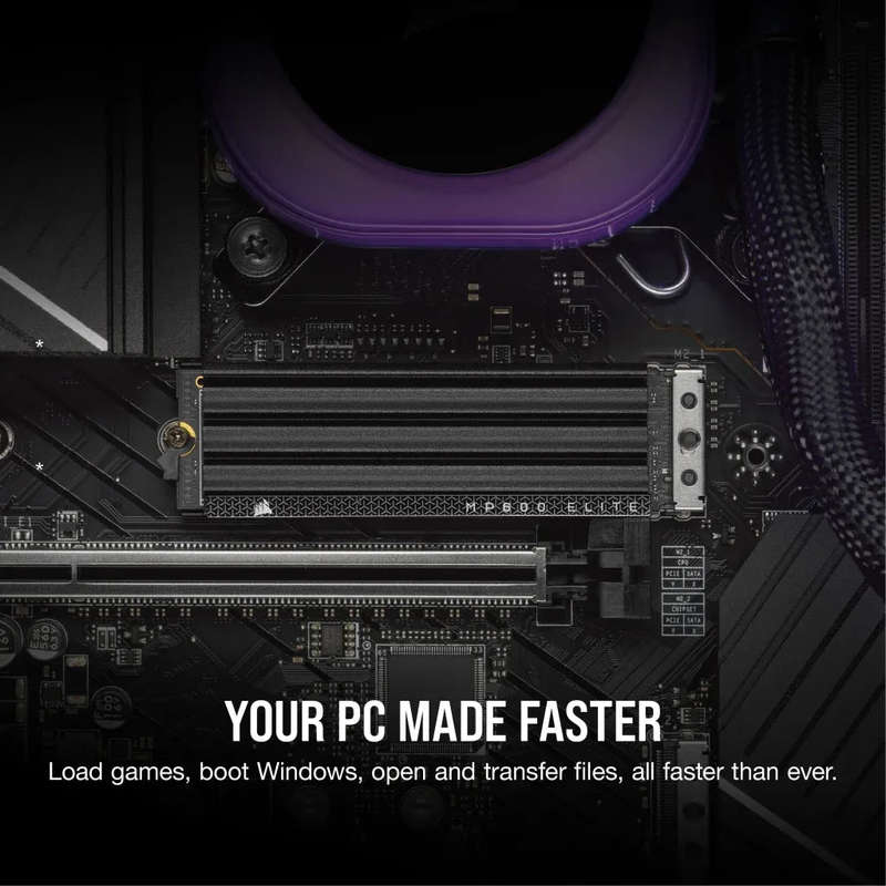 Corsair MP600 ELITE 1TB Gen4 PCIe x4 NVMe M.2 SSD with heatsink; Read Up To 7000MB/s; Write up to...