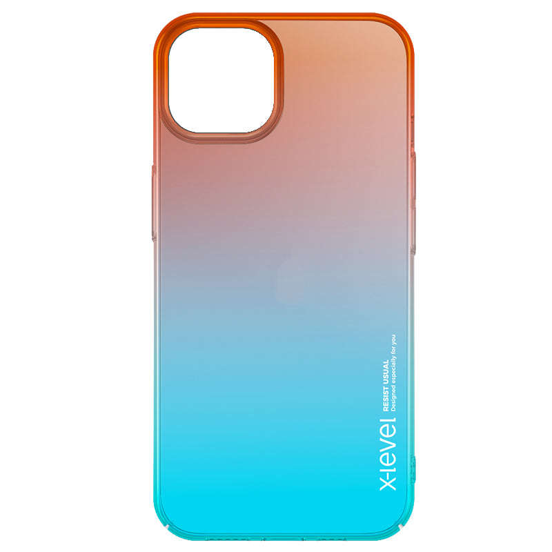 X-level Gradient Colorful Series PC Case for iPhone 15 Plus Orange