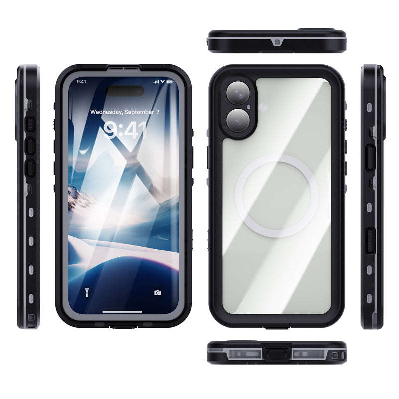 Redpepper IP68 Waterproof Shockproof Case for iPhone 16 Plus Black