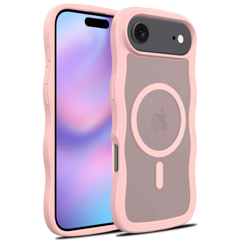 Magsafe Wavy Pattern Translucent Case for iPhone 17 Air Pink