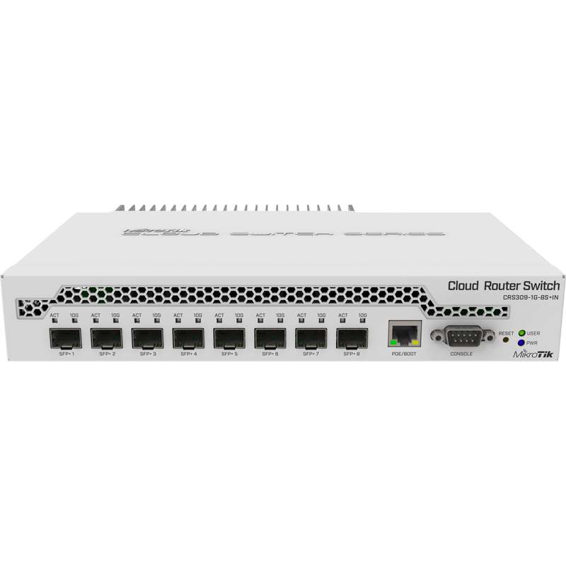 MikroTik Cloud Router Switch 8 Port SFP+ with PoE Input | CRS309-1G-8S+IN