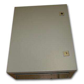 Metal IP55 Weatherproof Enclosure (500x400x210), Beige, Surface Mount Lockable Doors