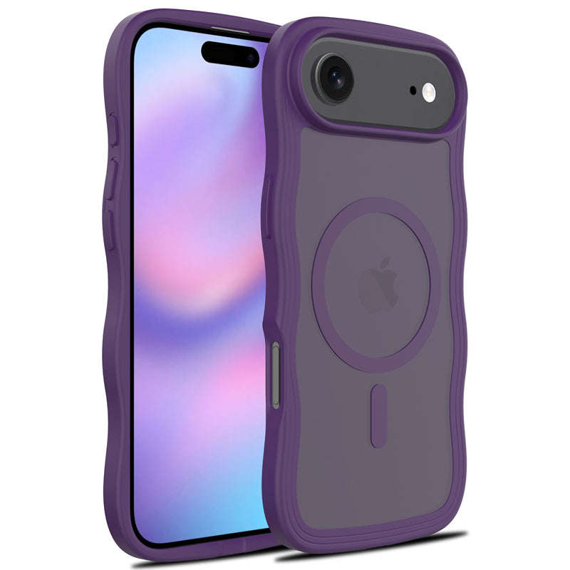 Magsafe Wavy Pattern Translucent Case for iPhone 17 Air Purple