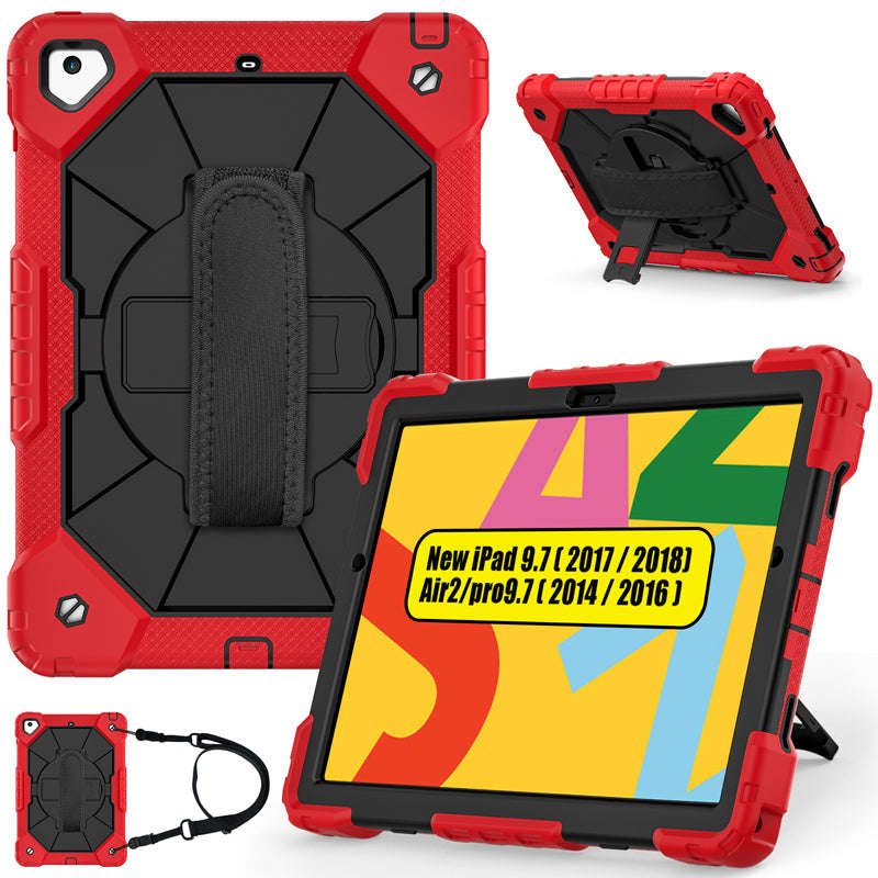 Dual Color Robot TPU Shock Absorbing Case with Shoulder Belt Grip Cover for iPad Pro 9.7 2016/9.7...
