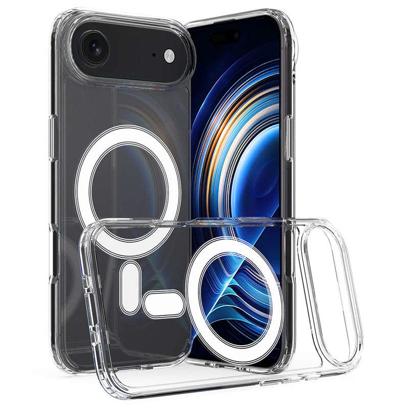 Magnetic Anti Scratch Shockproof TPU+PC Case for iPhone 17 Air Transparent