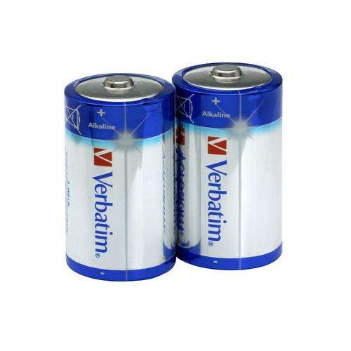 VERBATIM D ALKALINE BATTERIES 2PK