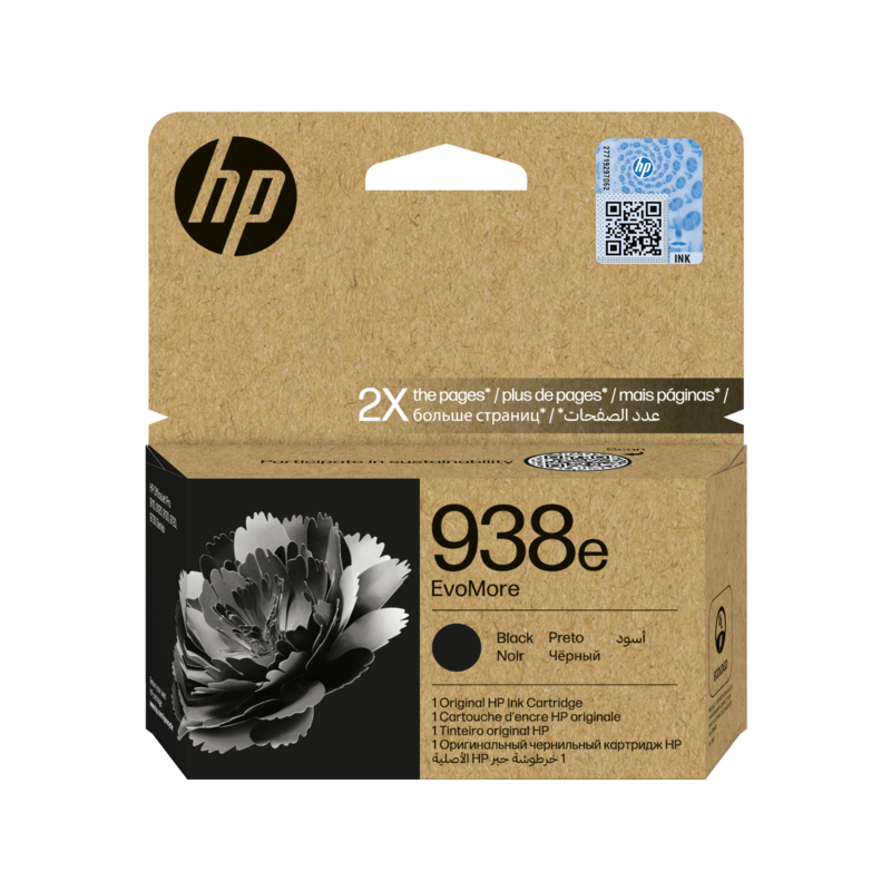 HP 938E EVOMORE BLACK ORIGINAL INK CARTRIDGE