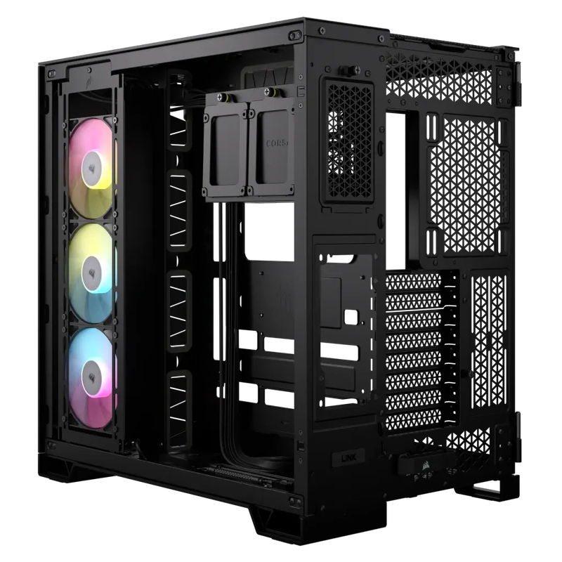 6500X RGB Mid-Tower Black Dual Chamber PC Case; 2x 3.5'' |  2x 2.5'' Drive Bays; 360mm Radiator c...