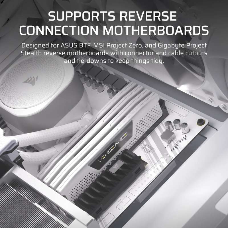 FRAME 4000D White Mid-Tower PC Case; 2x 3.5'' |  2x 2.5'' Drive Bays; Up to 360mm Radiator compat...