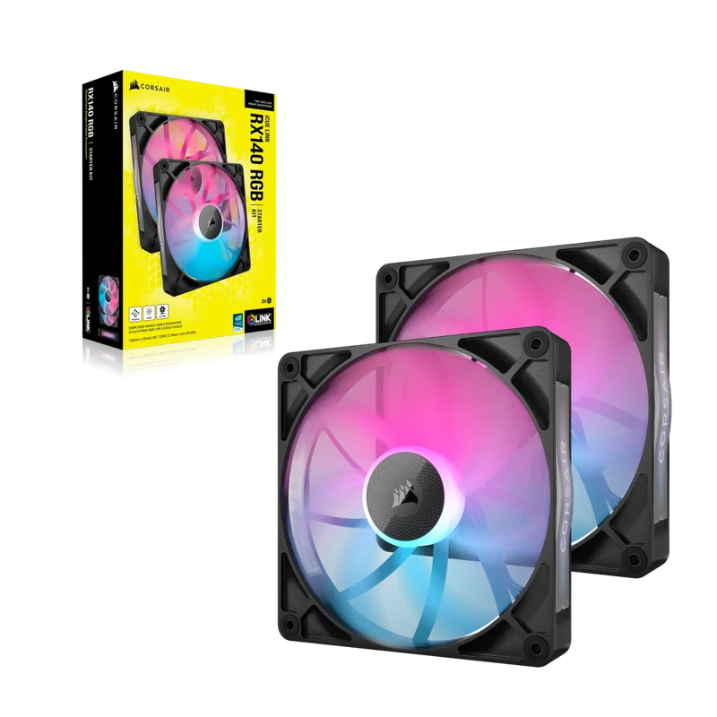Corsair RX Series; iCUE LINK RX140; 140mm Fan; Dual Pack.