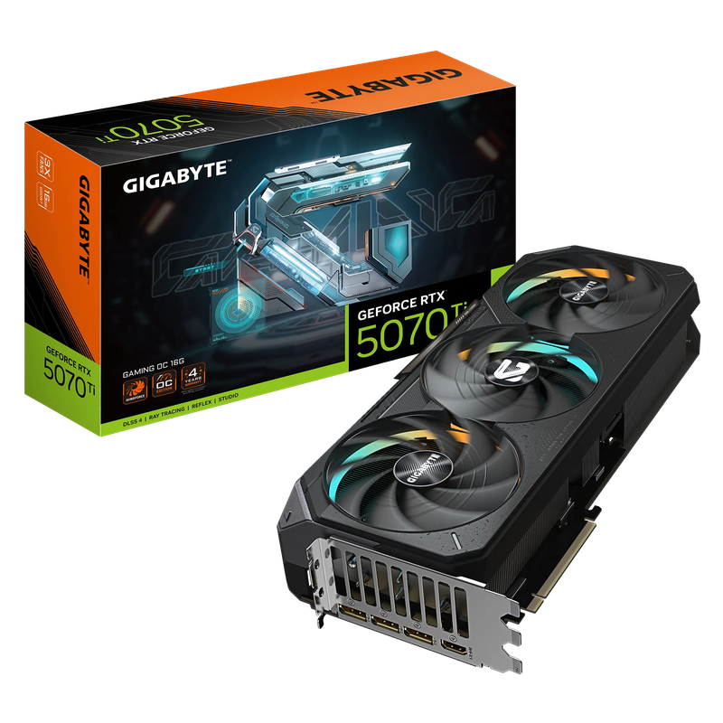 GIGABYTE nVidia GeForce RTX 5070Ti GAMING OC - 16GB GDDR7 HDMIx1/DPx3