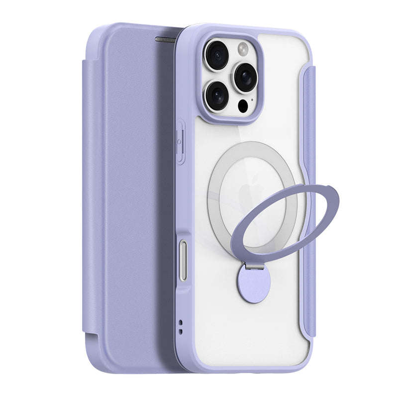 DUX DUCIS Skin X Pro Series 360° Ring Stand Magnetic Horizontal Flip Leather TPU + PU Case for i...
