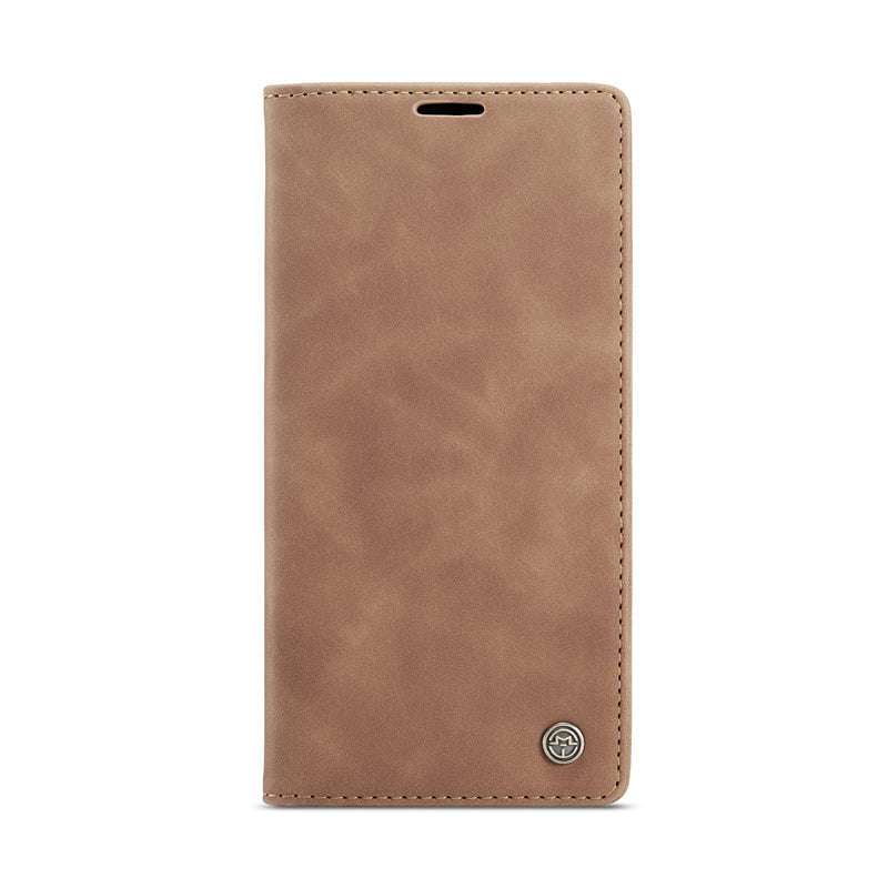 CaseMe-013 TPU Business Style Vintage Matte Horizontal Flap Leather Case for iPhone 12/12 Pro Yellow