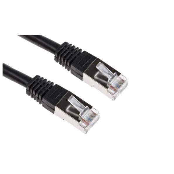 Acconet CAT6 UTP Flylead, 1 Meter, Straight, Stranded Cable, Moulded Boots and Plugs, Black