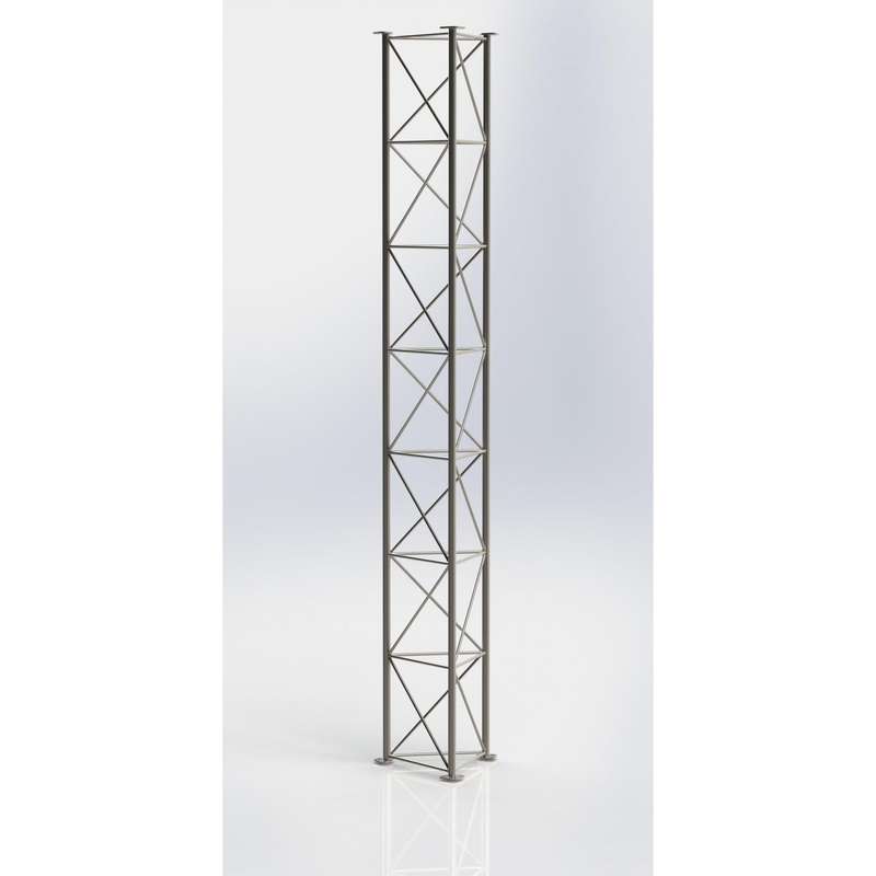 Lattice Mast 3m Section (Revised). ZigZag bracing and flange joint.