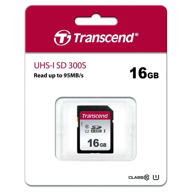 TRANSCEND 300S 16GB UHS-I CLASS 10 U1 SDHC CARD - 2D NAND