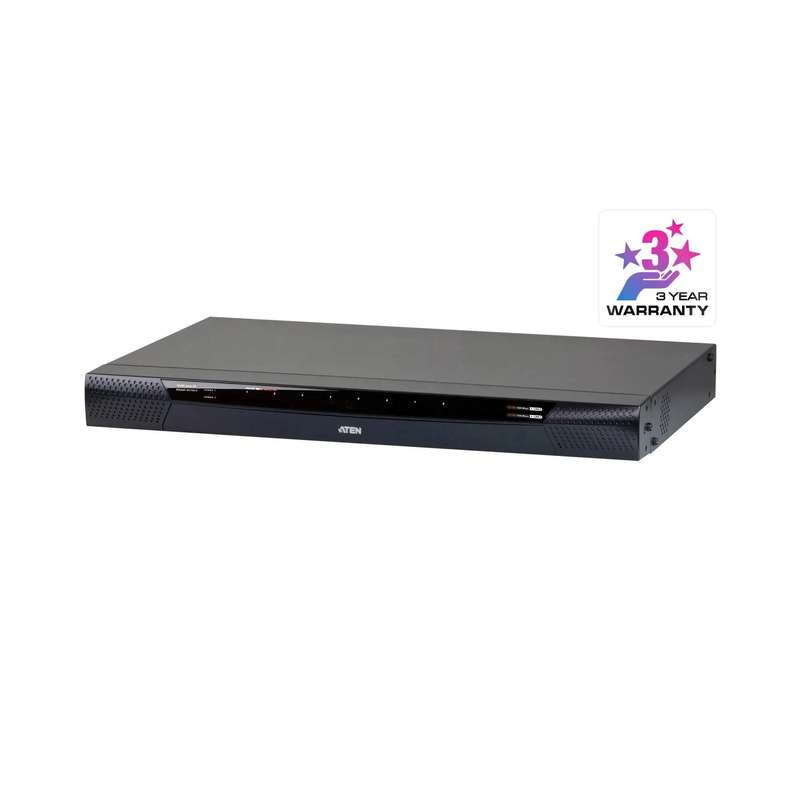 ATEN 1 Remote & 1 Local simultaneous users; 8Port Cat5 FHD IP KVM with Virtual Media & Dual Power...