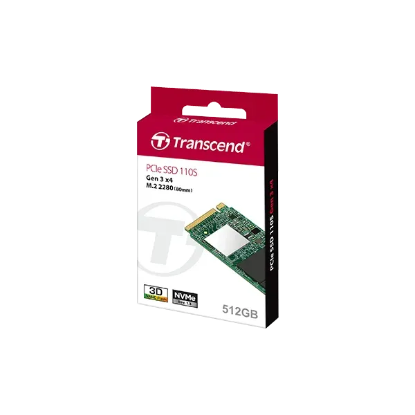 TRANSCEND 128GB  MTE110S PCI-E GEN 3x4 M.2 2280 SSD 3D TLC - 1500 MB/s Read 550 MB/s Write - 50 TBW