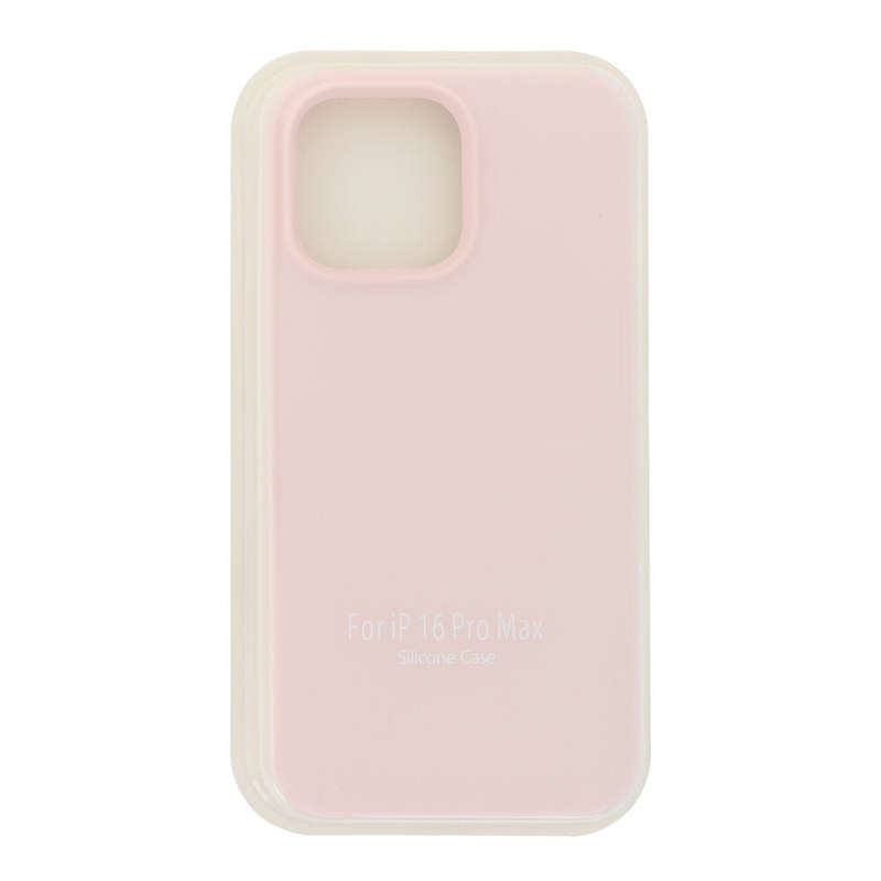 Full Pure Color Liquid Silicone Case Without Logo for iPhone 16 Pro Max Pink