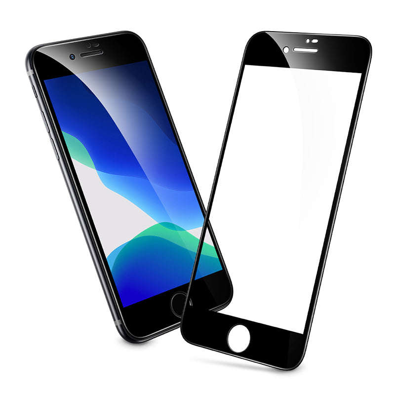 Silk Screen Full Screen Tempered Glass Screen Protector for iPhone SE 2022 Black