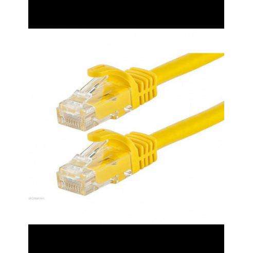 Acconet CAT6 UTP Flylead, 5 Meter, Straight, Stranded Cable, Moulded Boots and Plugs, Yellow