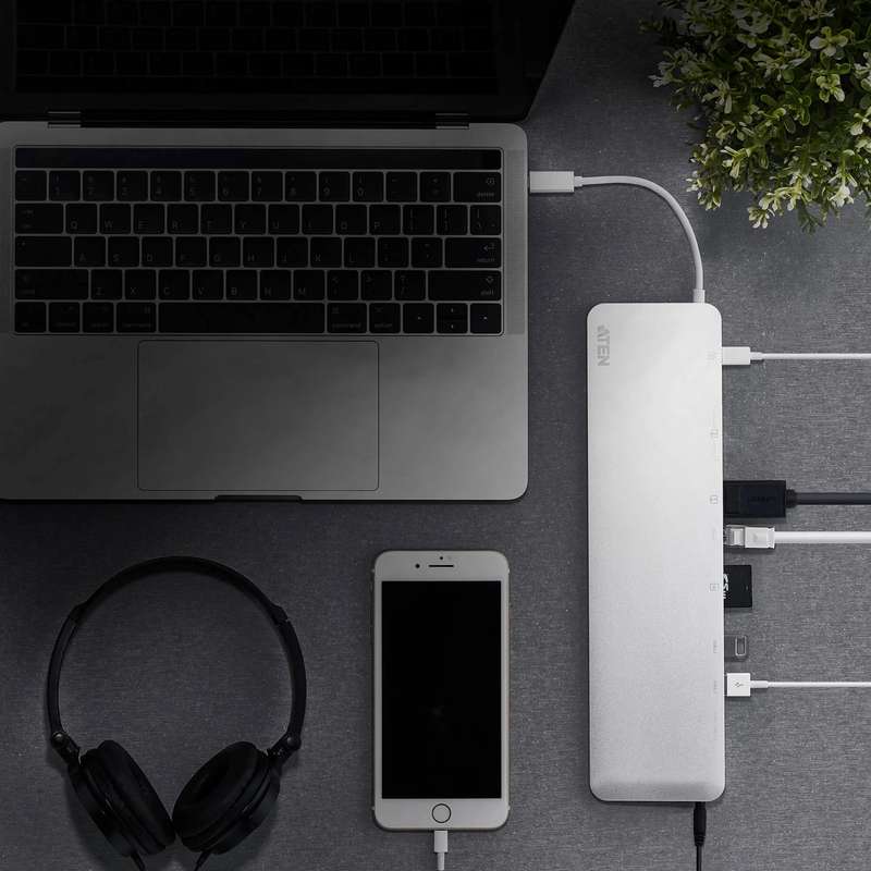 ATEN Dock; USB-C Multiport Dock with Power Pass-Through.