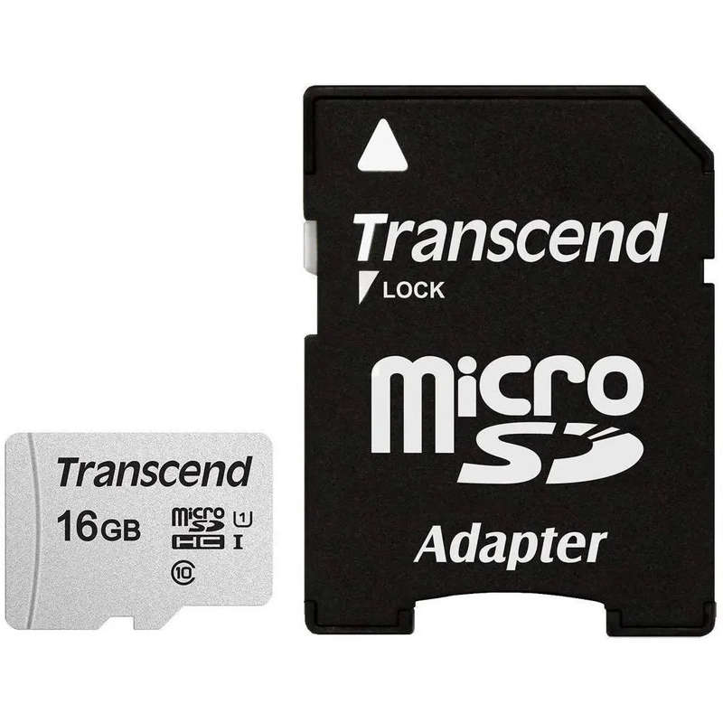 TRANSCEND 300S 16GB MICRO SD UHS-I U1 CLASS 10 READ 95 MB/S WRITE 45MB/S WITH SD ADAPTOR