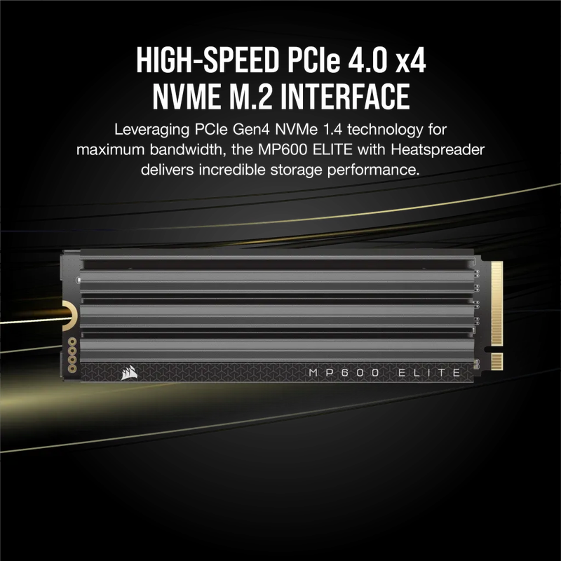 Corsair MP600 ELITE 1TB Gen4 PCIe x4 NVMe M.2 SSD with heatsink; Read Up To 7000MB/s; Write up to...