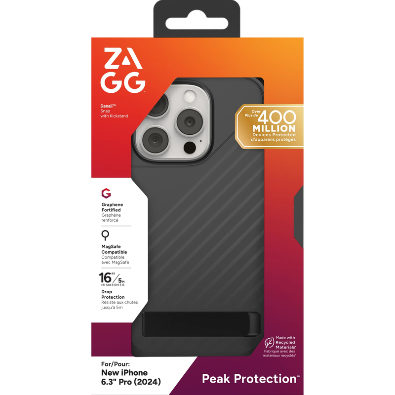 ZAGG Cases Denali Snap KS Apple iP16 Pro  Black