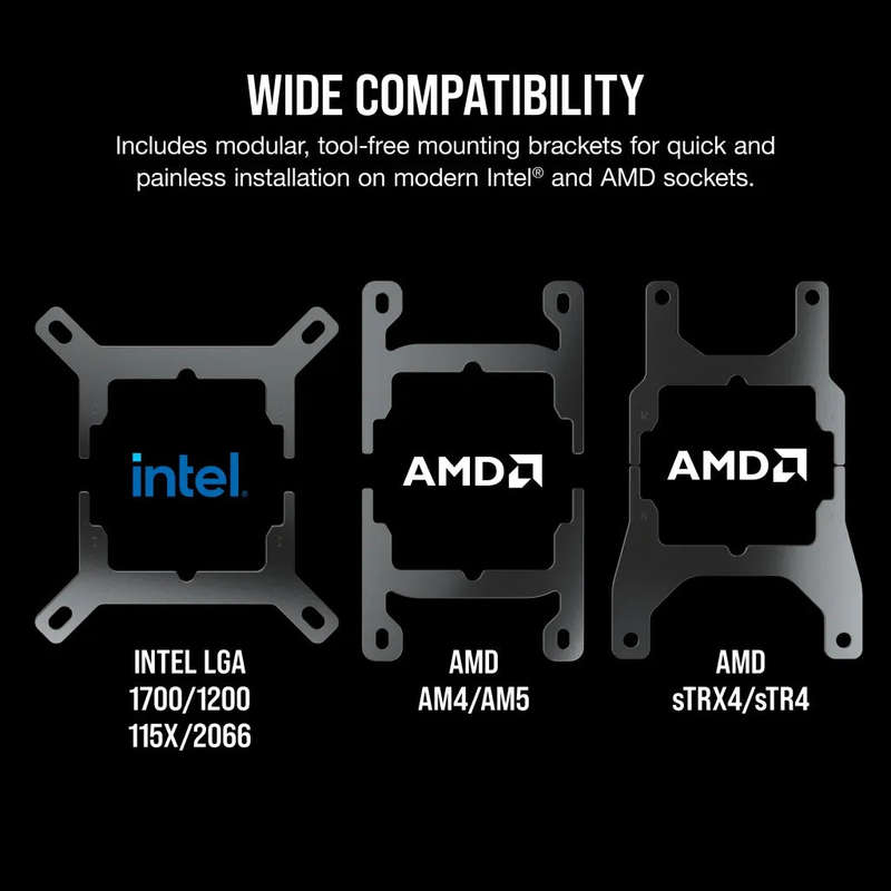 Corsair iCUE H100i ELITE RGB 240mm Liquid CPU Cooler - White AMD: AM5; AM4; sTRX4; sTR4 | Intel L...