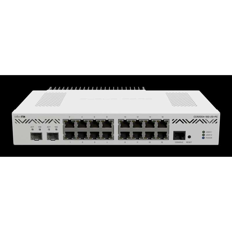 MikroTik Cloud Core 16 Port Gigabit 2SFP+ Passive Cooling Router | MT-RBCCR2004-16G-2S+PC