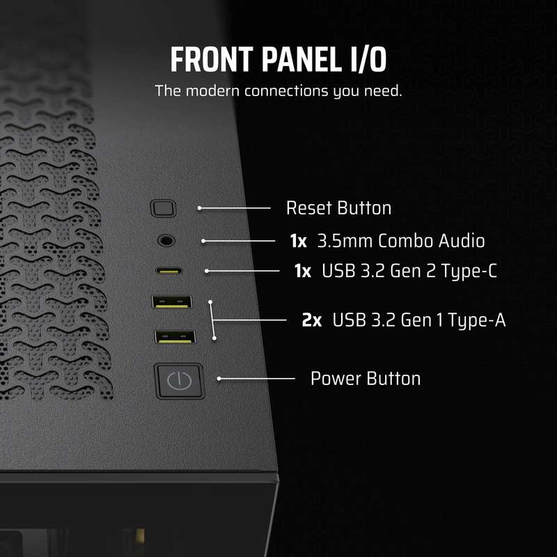 iCUE LINK 3500X RGB Black Mid-Tower PC Case; 2x 3.5'' |  2x 2.5'' Drive Bays; Up to 360mm Radiato...
