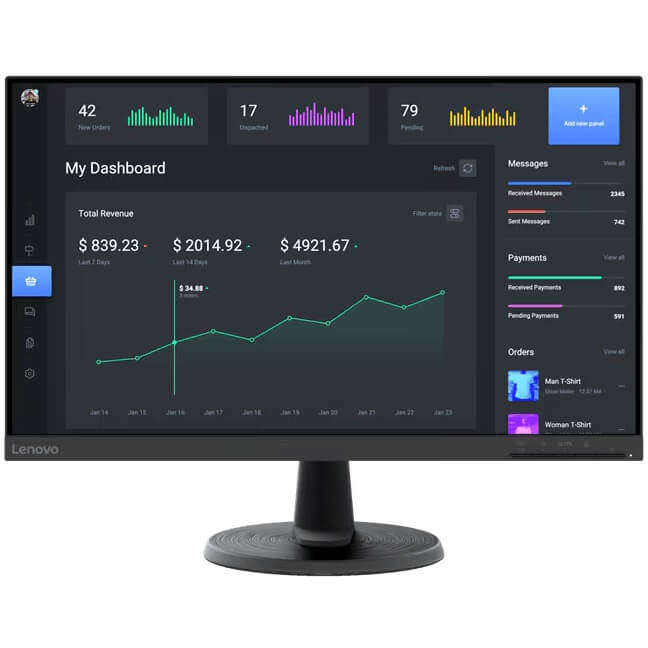 LENOVO C24-40 23,8INCH FHD MONITOR (VA PANEL, 60HZ, 4MS, HDMI, VGA, 3-SIDE BORDERLESS) - TILT STA...