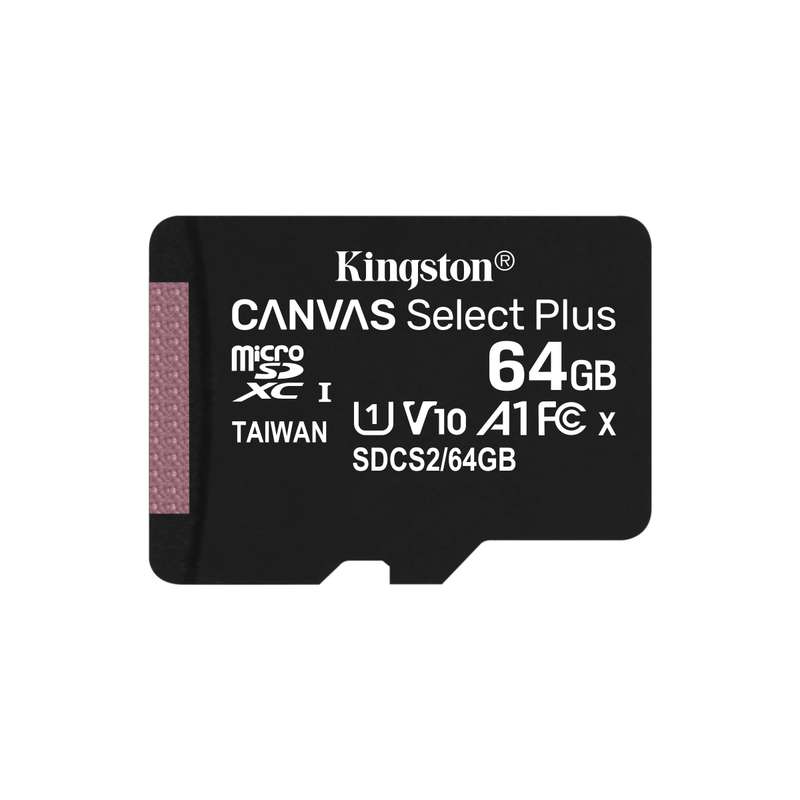 KINGSTON 64GB MICSDXC CANVAS SELECT PLUS 100R A1 C10 CARD + ADP