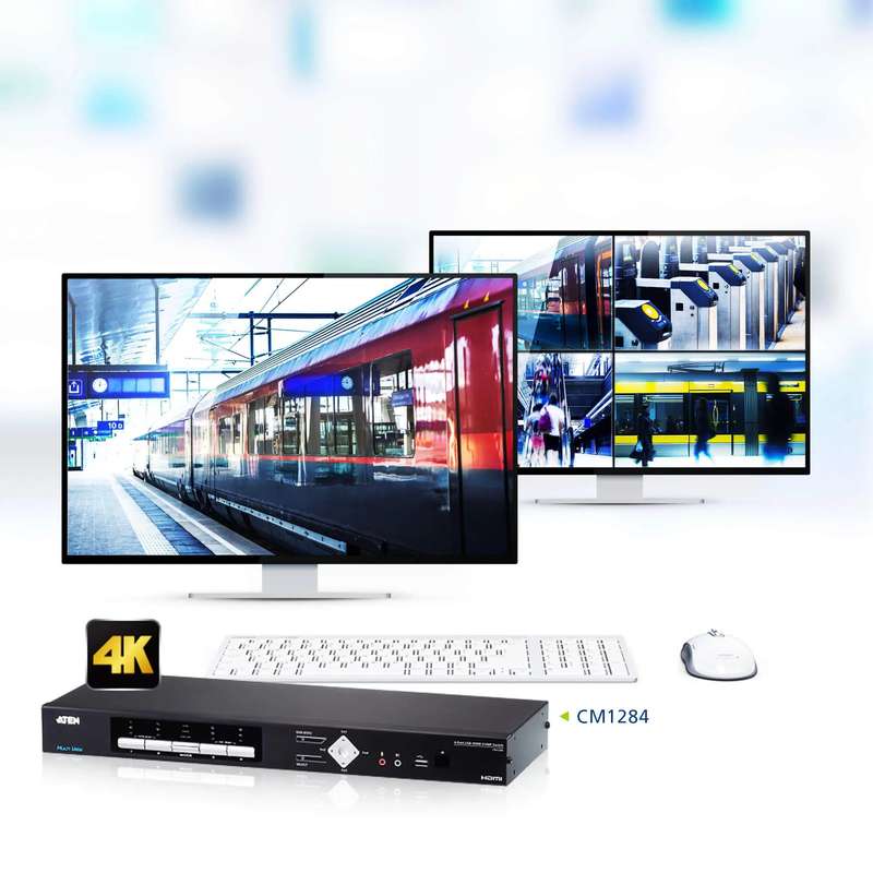ATEN 4-Port USB HDMI Multi-View KVMP Switch. (inlc. cables & Rack kit)