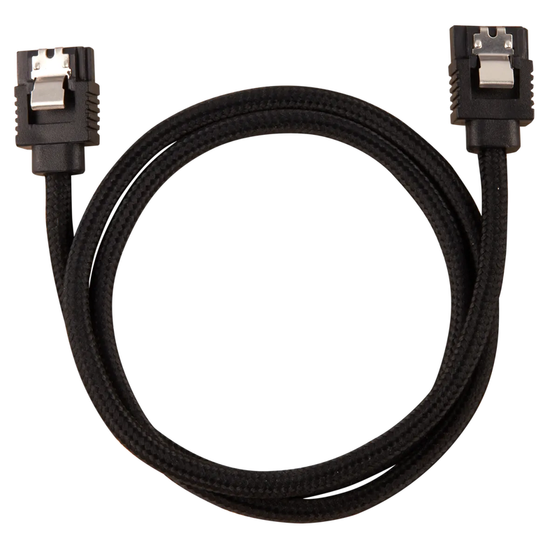 Corsair Premium Sleeved SATA Data Cable Set with Straight Connectors; Black; 60cm