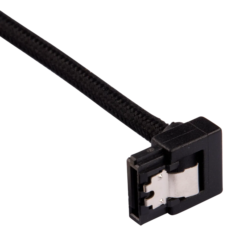 Corsair Premium Sleeved SATA Data Cable Set with 90° Connectors; Black; 60cm
