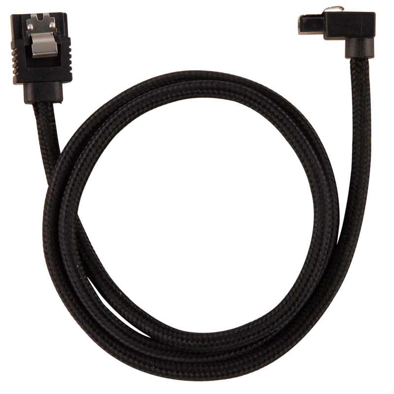 Corsair Premium Sleeved SATA Data Cable Set with 90° Connectors; Black; 60cm
