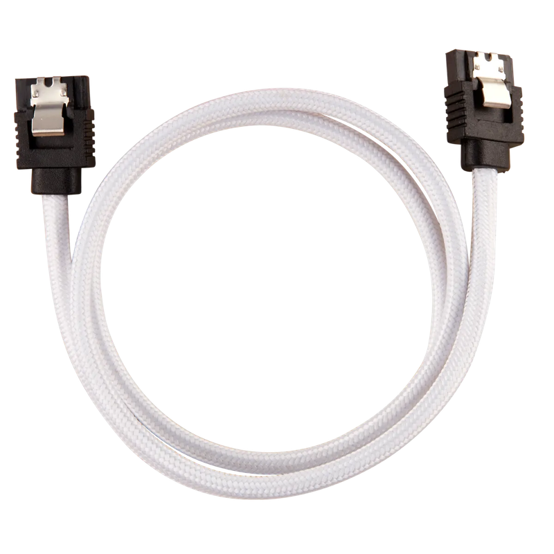 Corsair Premium Sleeved SATA Data Cable Set with Straight Connectors; White; 60cm