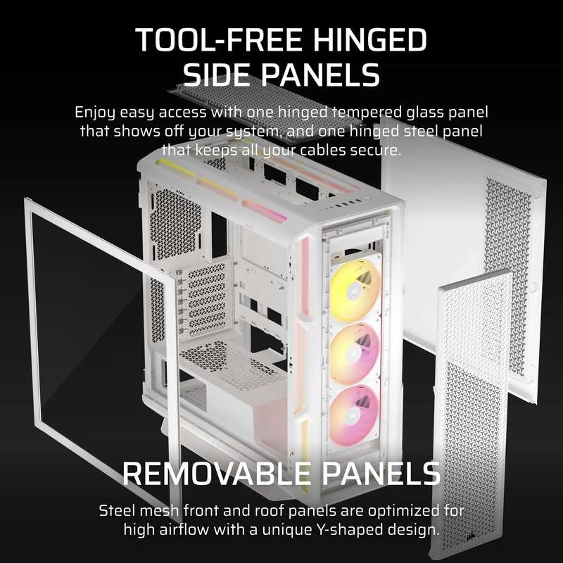 Corsair iCUE LINK 5000T LX RGB Mid-Tower PC Case; White