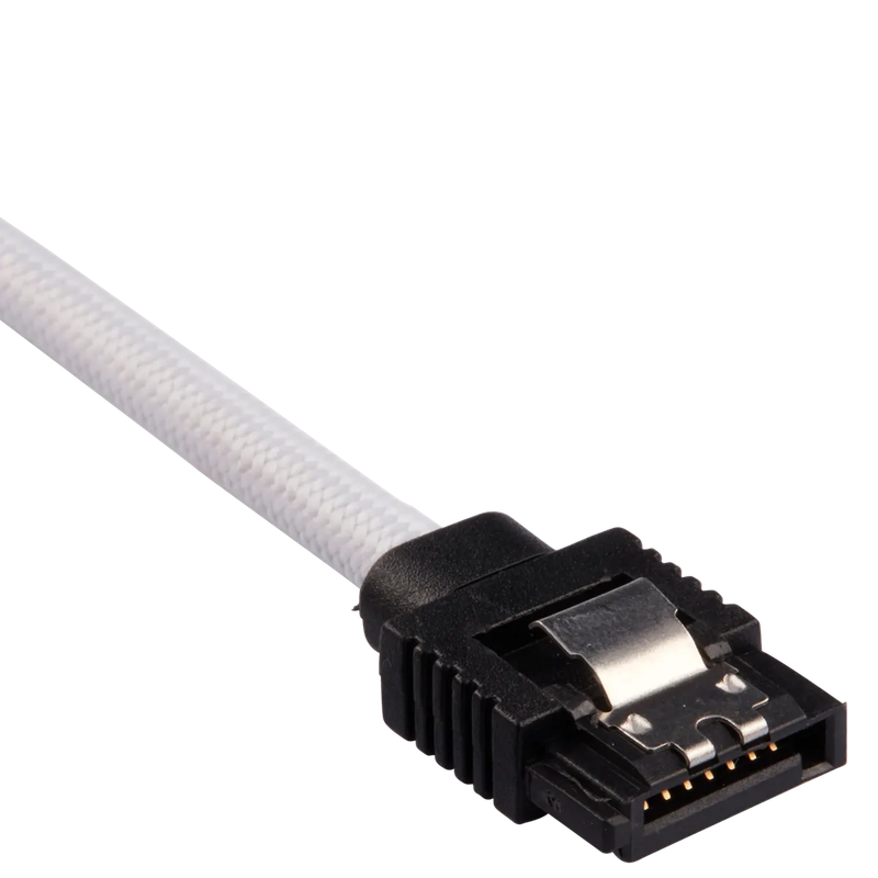 Corsair Premium Sleeved SATA Data Cable Set with Straight Connectors; White; 30cm