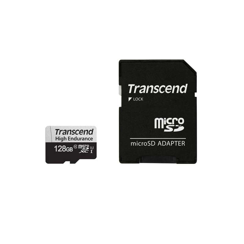 TRANSCEND 350V 128GB HIGH ENDURANCE MICRO SD UHS-I  U1 CLASS10 - READ 100 MB/S - WRITE 45MB/S -  ...