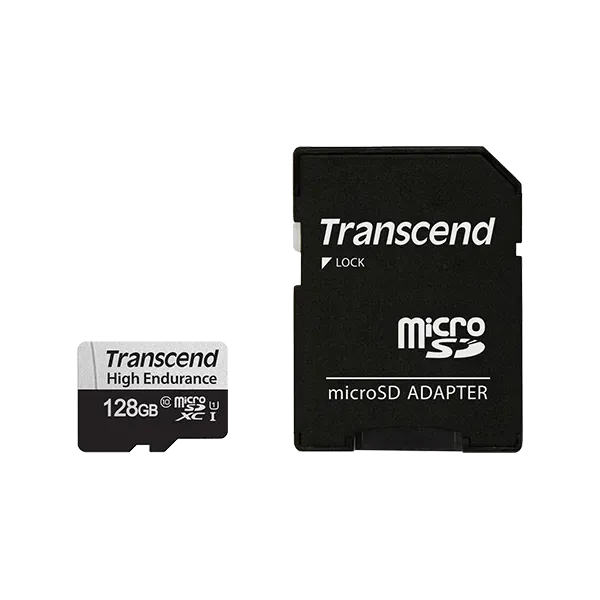 TRANSCEND 350V 128GB HIGH ENDURANCE MICRO SD UHS-I  U1 CLASS10 - READ 100 MB/S - WRITE 45MB/S -  ...