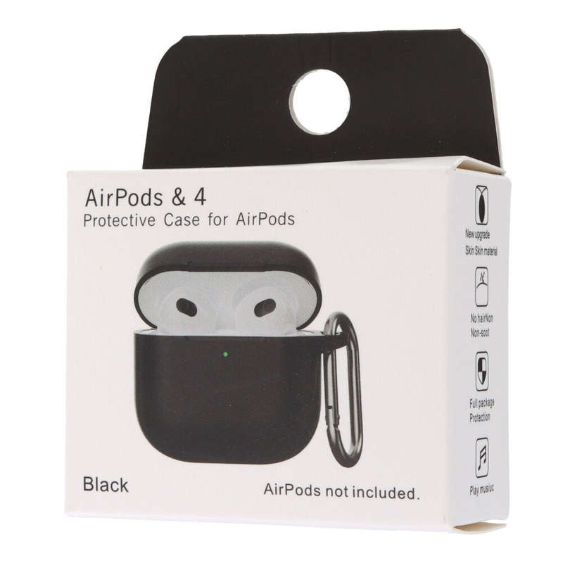 Anti-drop Dust-proof Silicone Conjoined Protective Case for Airpods 4 Black