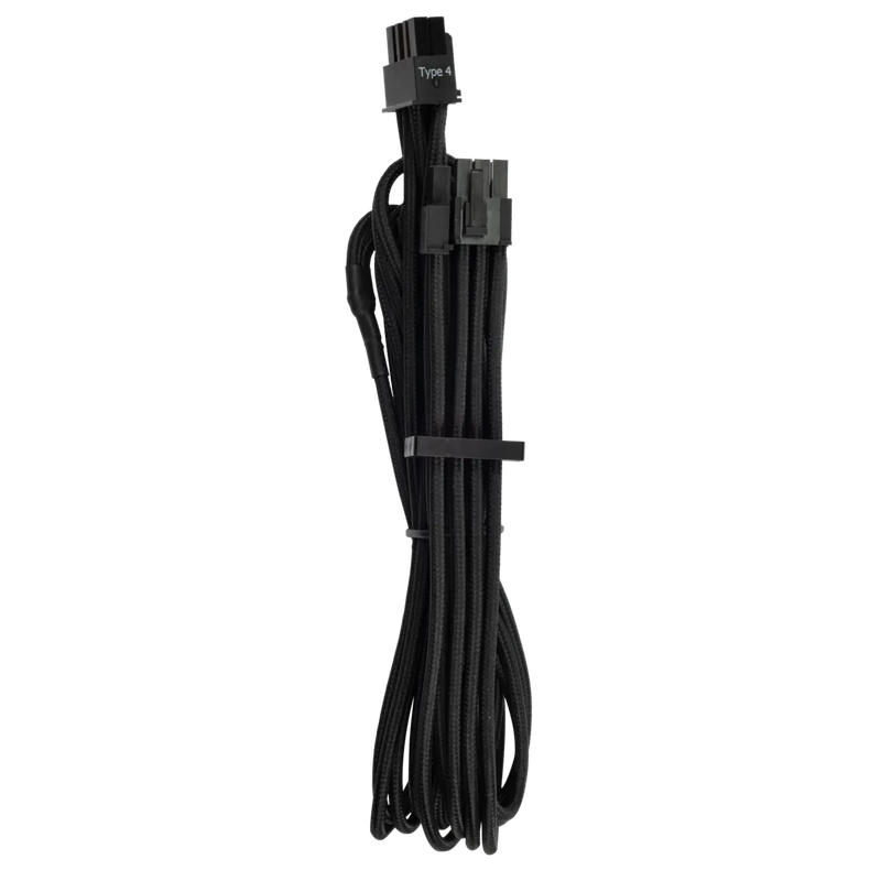 Corsair Premium Individually Sleeved PCIe Cables (Single Connector) Type 4 Gen 4  Black