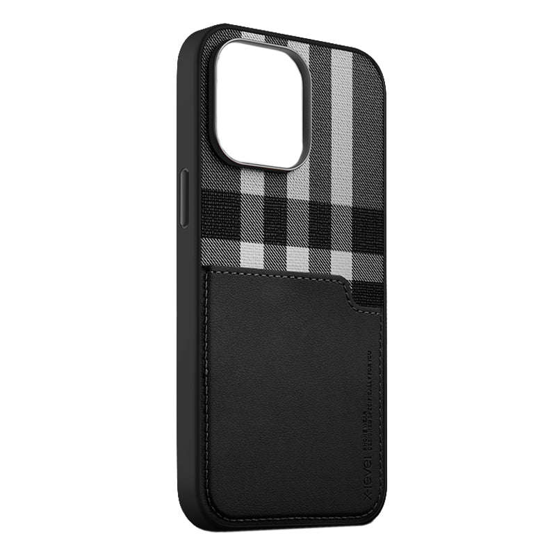X-level Gentry Series Portable Card Bag Soft Edge Case for iPhone 15 Pro Black