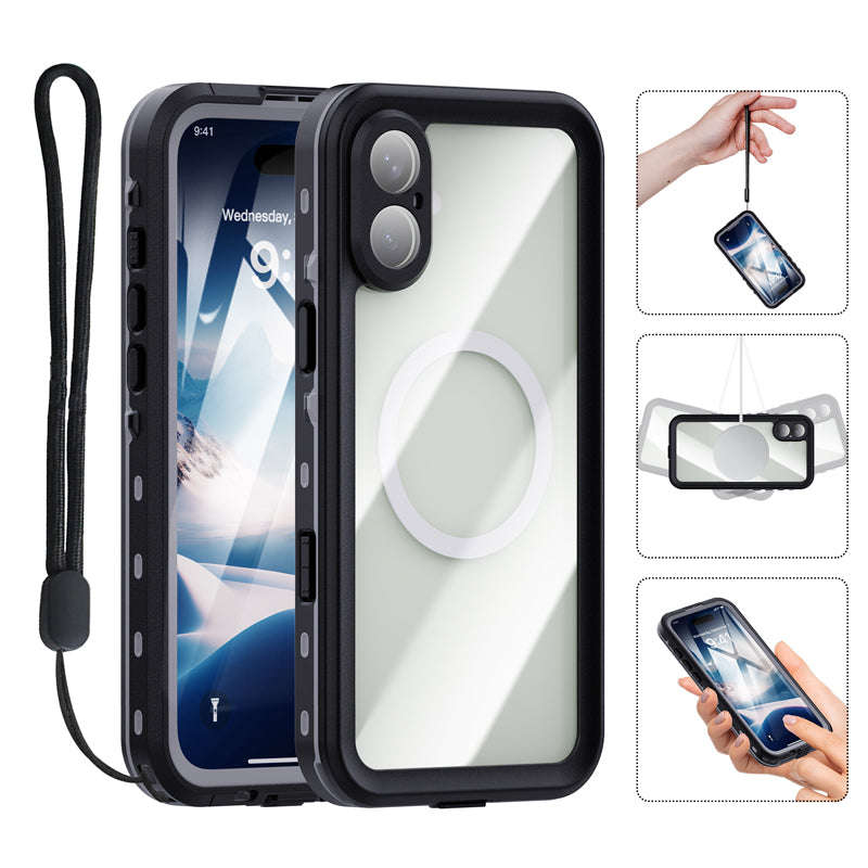 Redpepper IP68 Waterproof Shockproof Case for iPhone 16 Plus Black